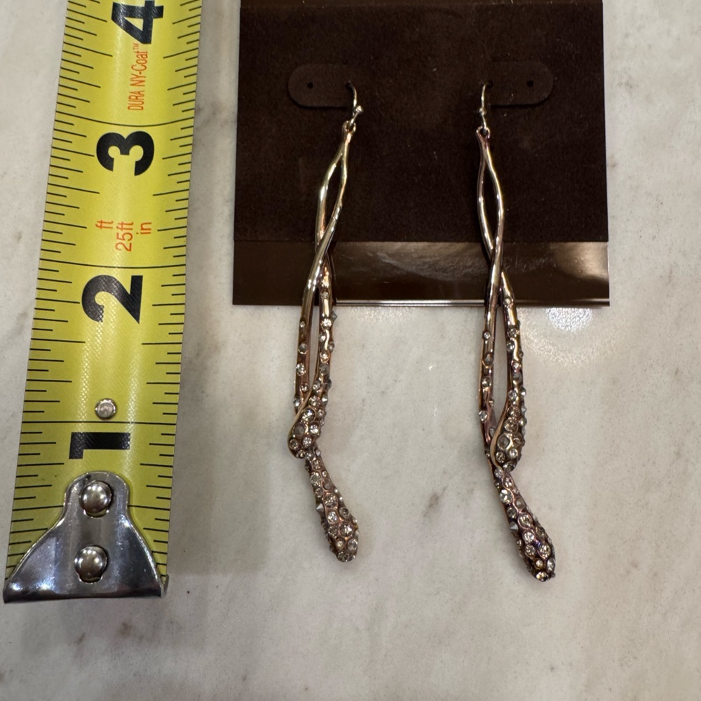 NWOT Alexis Bittar Rose Gold Pave’ entwined stick earrings
